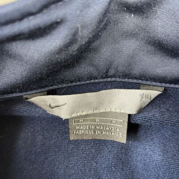 Vintage Nike Jacket Mens Large Blue Full Zip Spell Out Y2K‎ Track Yellow Trim - Picture 9 of 14